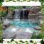 Latest design outdoor fiberglass rock waterfall pool artificial rock waterfall landscaping
