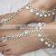 PEARL CRYSTAL beads payal ANKLETS pair feet barefoot sandal toe ring
