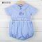 Custom 2017 Boys Grapheme Baby Summer Jumpsuit Wear Short Sleeve Made Infant Cotton Smocked Baby Romper