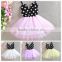 2015 new arrival black polka dots birthday baby girls party wear dress M5041516