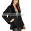 SJ460-01 Canada Design Esme Knitted Rabbit Fur Cardigan in Black