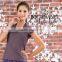 Top selling product girl V neck front pinches blank tee shirts