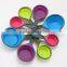 Wholesale Colourful Portable Collapsible Silicone Measuring Cup Spoons