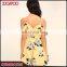 Sexy mini off shoulder pleated skater dress strap woman casual summer dress
