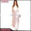 2016 Fashion Design Custom Casual Pink High Waist Skirts Latest Stain Ladies Maxi Long Skirt