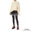 100% Manhand Chunky Knitted Turtlenck Long Sleeves Sweater In White