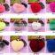 Factory wholesale fluffy and soft rex rabbit fur heart shape pendant fur bag charm