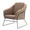 Modern velvet metal framework armrest sofa lounge chair