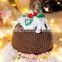 Yarncrafts Home decoration 100% Chenille yarn Hand knitted cup cake Christmas throw pillow