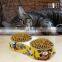100% Melamine Double Pet Bowl Stainless Steel Pet Dog Double Food Bowl