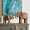 Nordic Style Rattan Plaited Article Pattern Resin Elephant Table Decoration Brown Craft Ornaments For Home Furnishing Decor