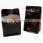 Matte black flat bottom coffee bags 250g 500g 1kg with valve