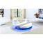 Modern hotel beds with LED lights luxurious master bedroom furniture leather round bed frame