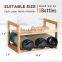 6 Grids Freestanding Bamboo Water Rack Bamboo Water Bottle Organizer Rack for Cabinet Kitchen Countertop