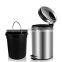 Best Selling Hotel Bathroom Dust bin and Kitchen Household Metal Waterproof Dustbins Stainless Steel Foot Pedal Dust bin
