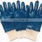 Cotton interlock Lining Knit Wrist yellow Nitrile Coated Work Gloves For Oil Gas