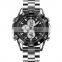 luxury brand SKMEI 1838 double movement 2 time 3atm alloy case stainless steel strap chronograph watches for men