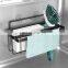Stainless Steel Kitchen Sink Caddy Organizer Punch Free 3 In 1 Drainage Storage Rack with Rag Hanger Sink Sponge Holder