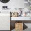 HBK supermarket woven plastic rectangular synthetic seagrass water hyacinth tray leaf carry rattan wicker drawer storage basket