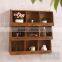 Solid wood vintage to do old 9 grid display wall cabinet