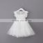 Newest sleeveless baby girl dresses unique pattern kid's frock white children's long gown summer