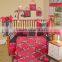 13pcs emboidery colorful crib bedding set from professional manufacturer