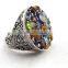 925 sterling silver gemstone multi ring