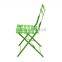 Fashion design folding plastic and metal bistro chair available for many colors