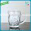 Embossed glass tea cup glass drinking cup with handle coffee cup for drinking coffee
