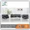 Low price modern black leather for sofa set with stainless steel base S715