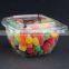 Clear PET PETE Square Tamper Evident Bowl with Lid Bowl2 16 oz. food container                        
                                                Quality Choice