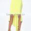 Bright Solid Color Drape Hem Bodycon Asymmetrical Drape New Fashion Skirt