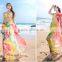 2016 hot selling ladies' fashion flower beach scarf for bikini wrapped