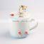 2016 Creative Cute Animal Ceramic Mug With Lid, Monkey Mugs, Cat Cups, Dog Rabbit Coffee Cup