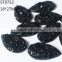18*25mm Teardrop Black White Rhinestone Resin Stone 2 Holes Sew On Clothing Garment Dress Accessories