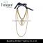 Gold plated jewelry multi layer chain crystal cross pendant long necklace jewelry 2016