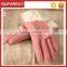 V-367 Lace fashion women wool warmer gloves with lace trim magic finger golves