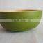 High quality Vietnam coiled bamboo bowl green lacquered outside serving bowl