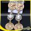 14 gold color hanging women head alloy tassel earring