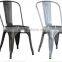 Industrial Metal Side Chair Gloss Finish Dinning Colorful Stackable Chair