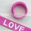 Debossed/color filled heart love bracelet,special custom design rubber band love bracelet