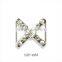 Zinc alloy bra ornament buckle with rhinestones