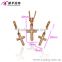 2016 gold necklaces set jewelry cross earring and necklace rose gold jewelry set