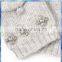 100% wool grey half finger high quality knitted gloves for women
