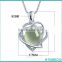 Wholesale 925 Sterling Silver Rose Quartz Necklace ,Micro Pave CZ Crystal Heart-Shaped Pendant Necklace