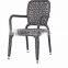 Black unfolding outdoor rattan chair with arms