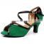New Hot women pumps Green Plush Velvet Latin dance shoes Peep Toe Suede Ballroom dancing shoes Salsa Tango shoes