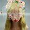 stock selling design bride wedding dress,handmade billycock hair headwear accessories