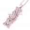 New Arrival Zinc Alloy Rhodium Plated Pave Crystal Sports Volleyball Mom Necklace