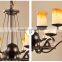 American country style wrought iron candle chandelier church lighting